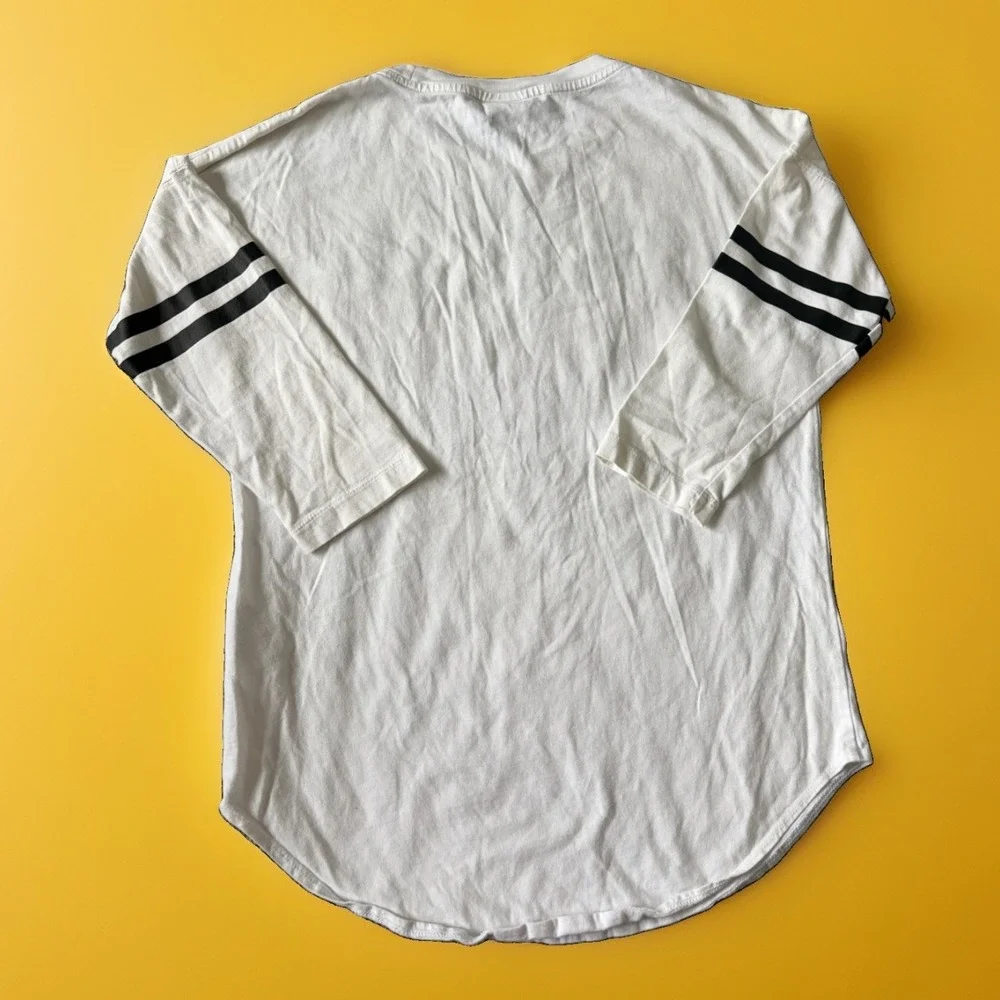 Nike Just Do It #95  Football T Shirt Size Small Women's 3/4 Sleeve White
